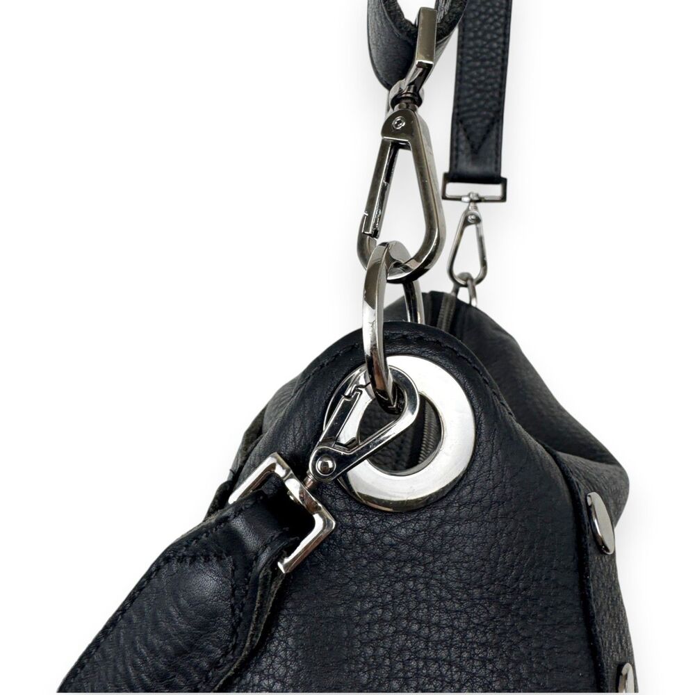 Hammitt Bryant Medium Black Gunmetal Leather Crossbody Shoulder Bag - Picture 15 of 16